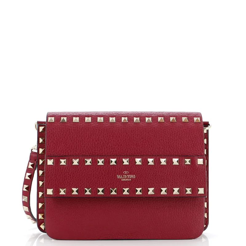 Rockstud Front Handle Flap Bag Leather Small