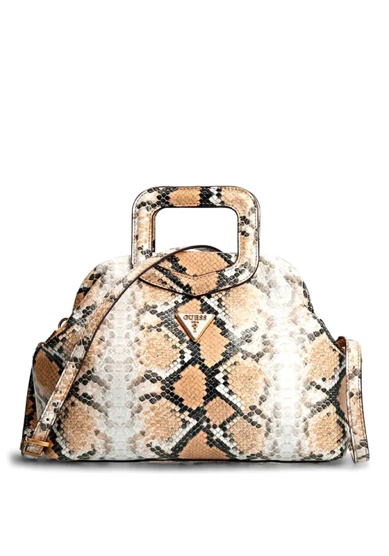 Guess Errin Faux Leather Python Finish Handbag, Natural