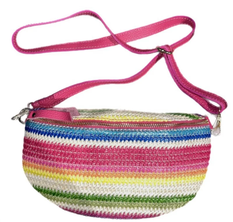 Women's Shelly Crochet Crossbody Bag In Stripes