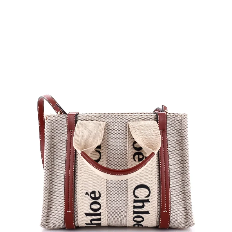 Woody Convertible Tote Canvas with Leather Small