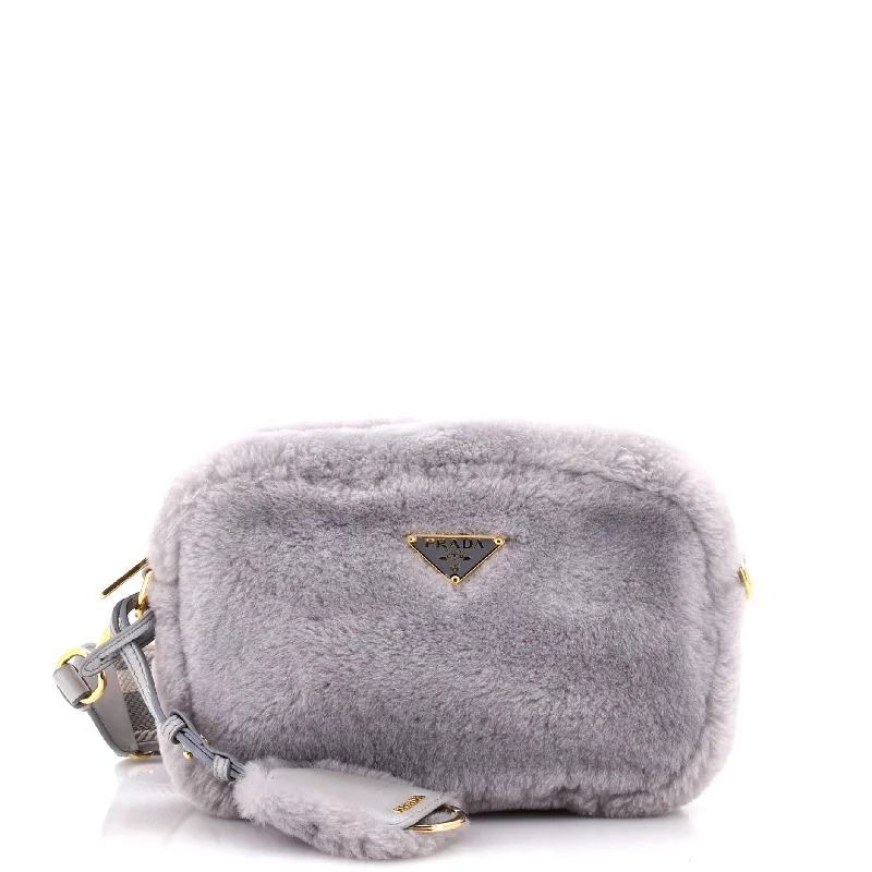 Flou Camera Crossbody Bag Shearling Small