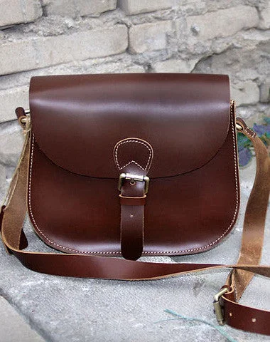 Handmade womens vintage leather crossbody bag  Shoulder Bag for women