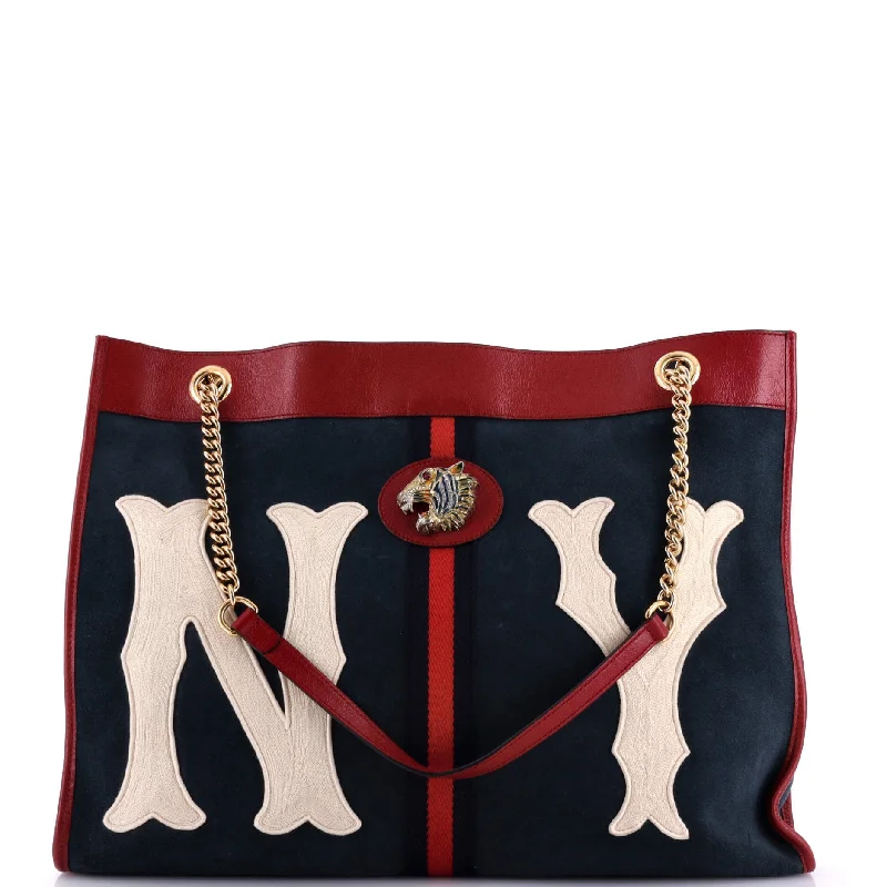 Rajah Chain Tote Suede with Applique Large