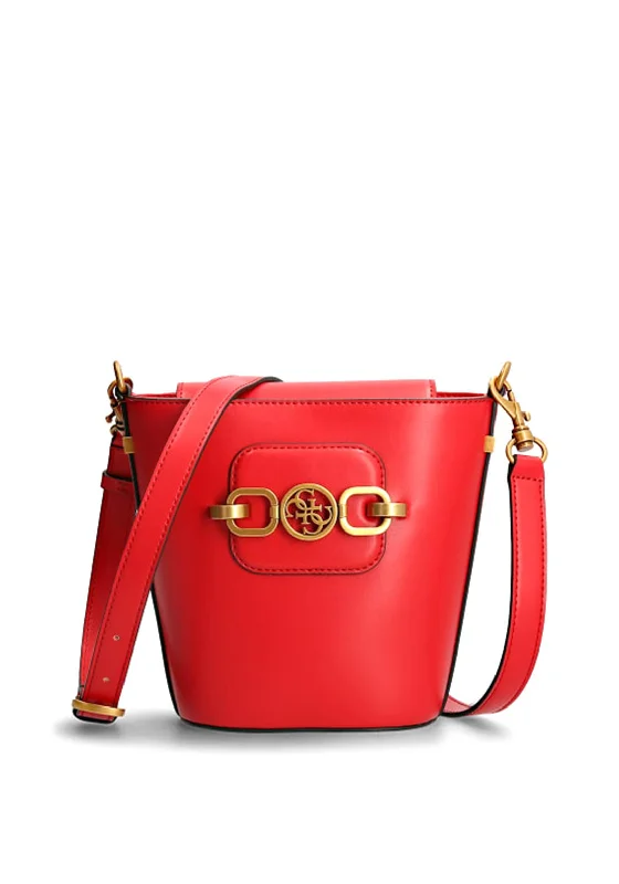 Guess Hensely Small Bucket Bag, Roman Red