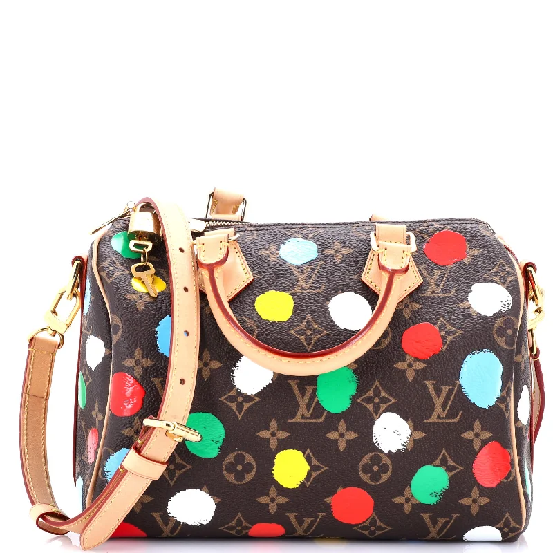 Speedy Bandouliere Bag Yayoi Kusama Painted Dots Monogram Canvas 25