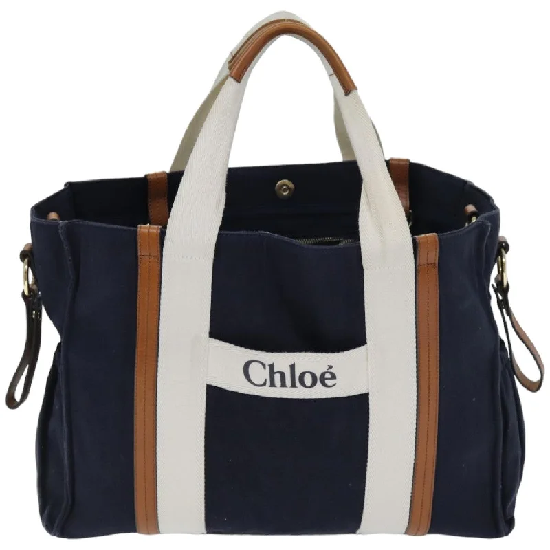 Chloé Woody  Canvas Tote Bag (Pre-Owned)