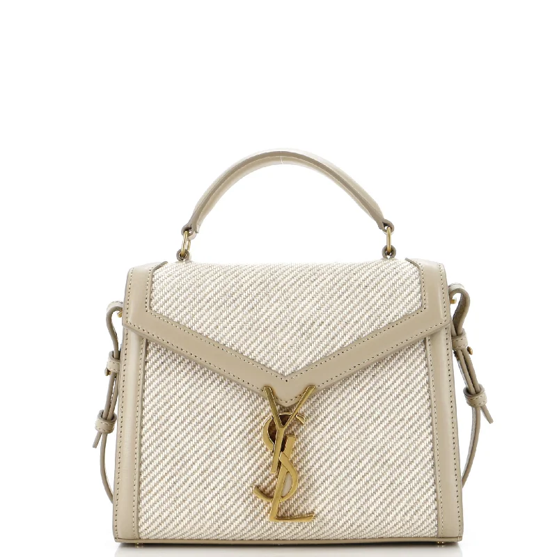 Cassandra Top Handle Bag Canvas with Leather Mini