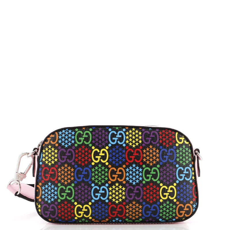 Camera Crossbody Bag Psychedelic Print GG Coated Canvas Small