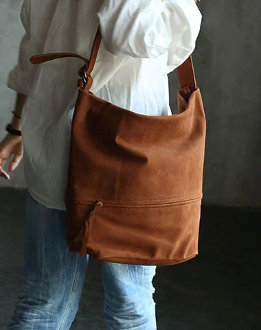 Handmade LEATHER WOMENs Bucket Crossbody Purse Barrel SHOULDER BAG FOR WOMEN