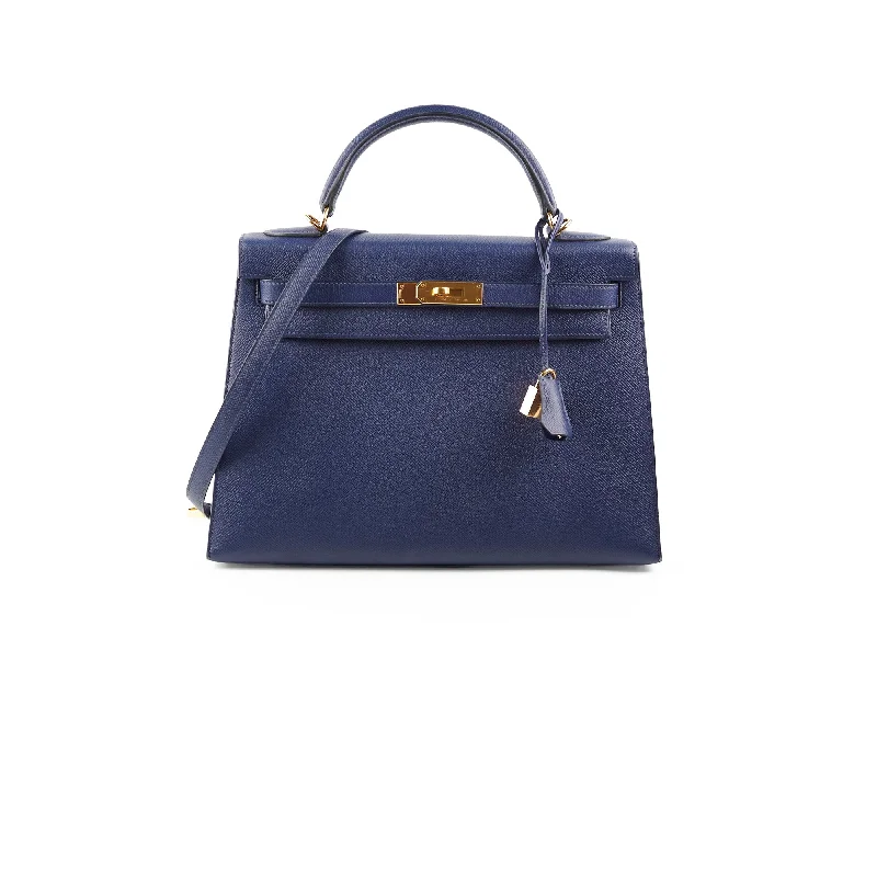 Hermes Kelly 32 Epsom Bleu Saphir - X Stamp