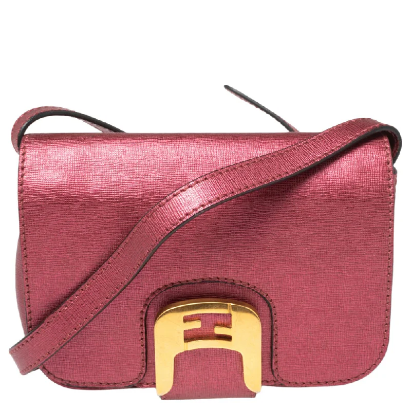 Fendi Metallic Pink Leather Chameleon Crossbody Bag