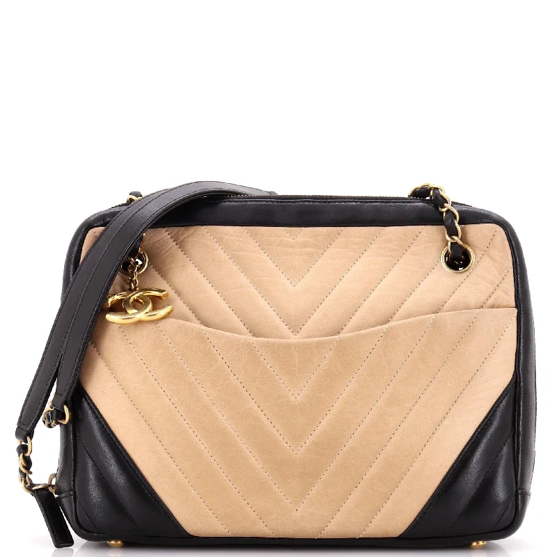 CC Charm Camera Bag Chevron Lambskin Medium