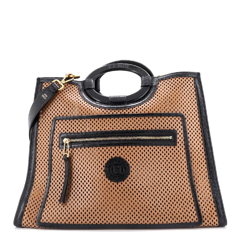 Runaway Shopper Tote Perforated Leather Large