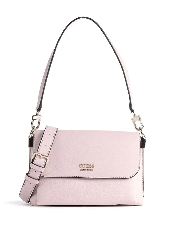 Guess Eco Mia Flap Over Crossbody Bag, Light Rose