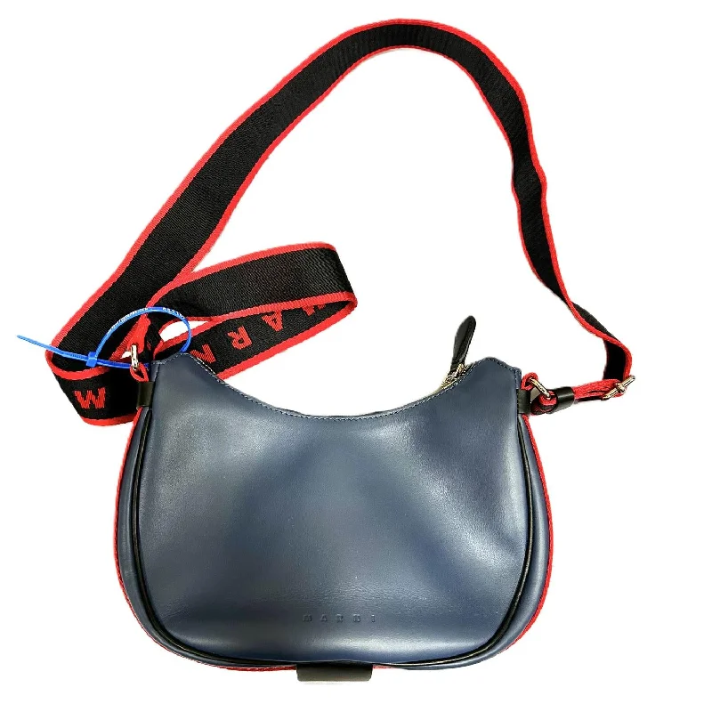 Pre-Loved 2Way Plain Leather Bag In Blue & Red