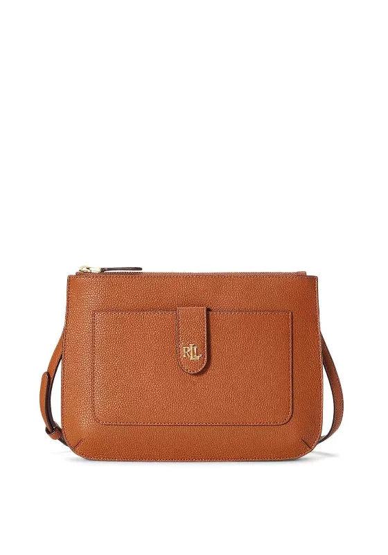 Ralph Lauren Jamey Pebbled Leather Crossbody, Tan