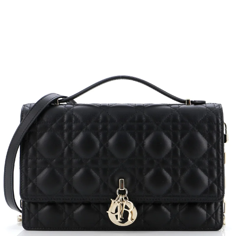 My Dior Top Handle Flap Bag Cannage Quilt Lambskin Small