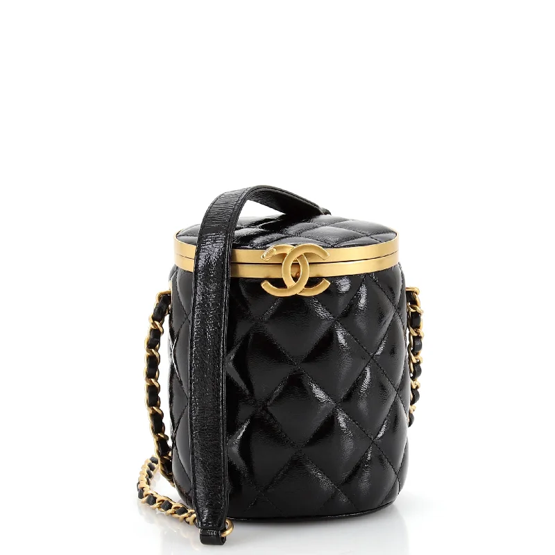 Crown Box Vanity Bag Quilted Patent Mini