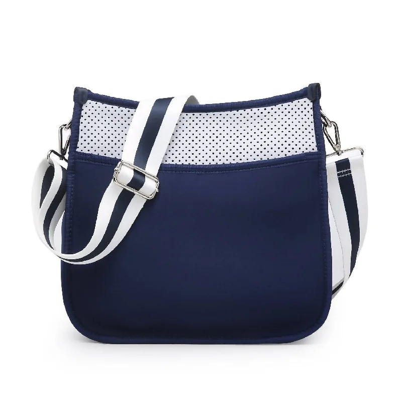 Jolee Neoprene Crossbody In Navy White