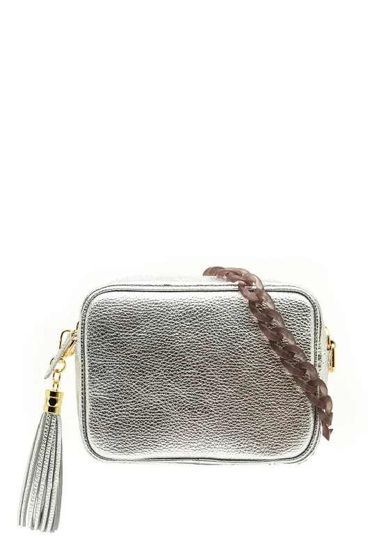 Elie Beaumont Resin Chain Strap Crossbody Bag, Silver