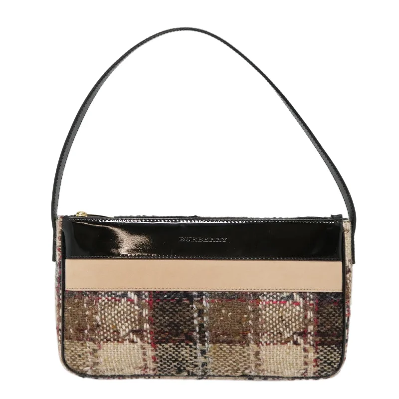 Burberry Nova Check  Wool Shoulder Bag (Pre-Owned)