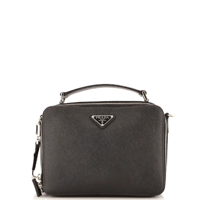 Brique Crossbody Bag Saffiano Leather Small