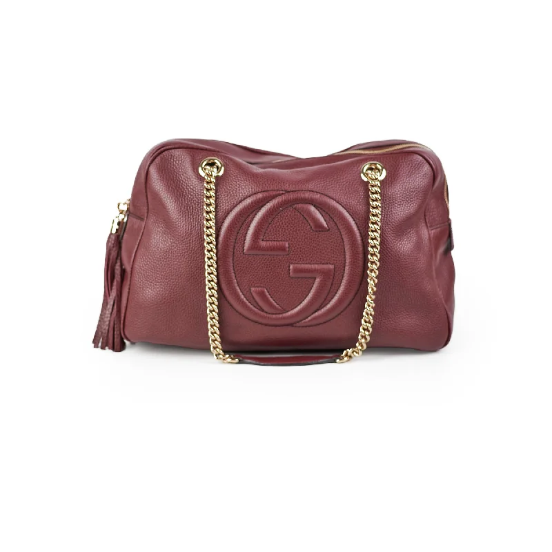 Gucci Soho Medium Chain Bag Burgundy