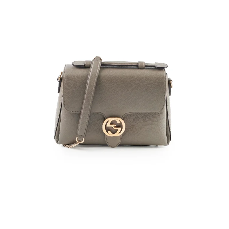 Gucci Leather Top Handle Grey Bag