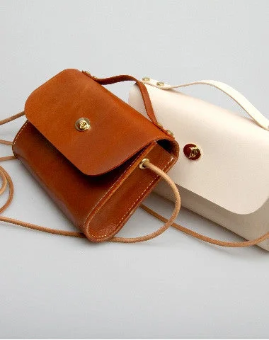 Handmade vintage leather crossbody small Satchel bag shoulder bag for women girl lady