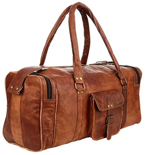 21 Inch Vintage Leather Duffel Travel Gym Sports Overnight Weekend Sale