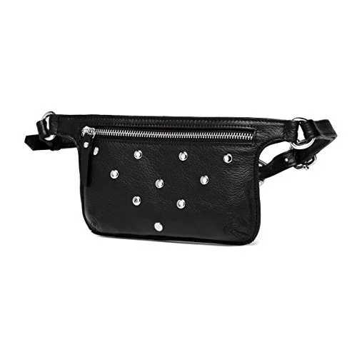 Jacey Studded Leather Waistbag - Black