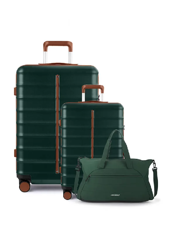 Odyssey Set of 2 & Float Duffle Combo | Forest Green | Cabin+Large Hard Luggage & Duffle