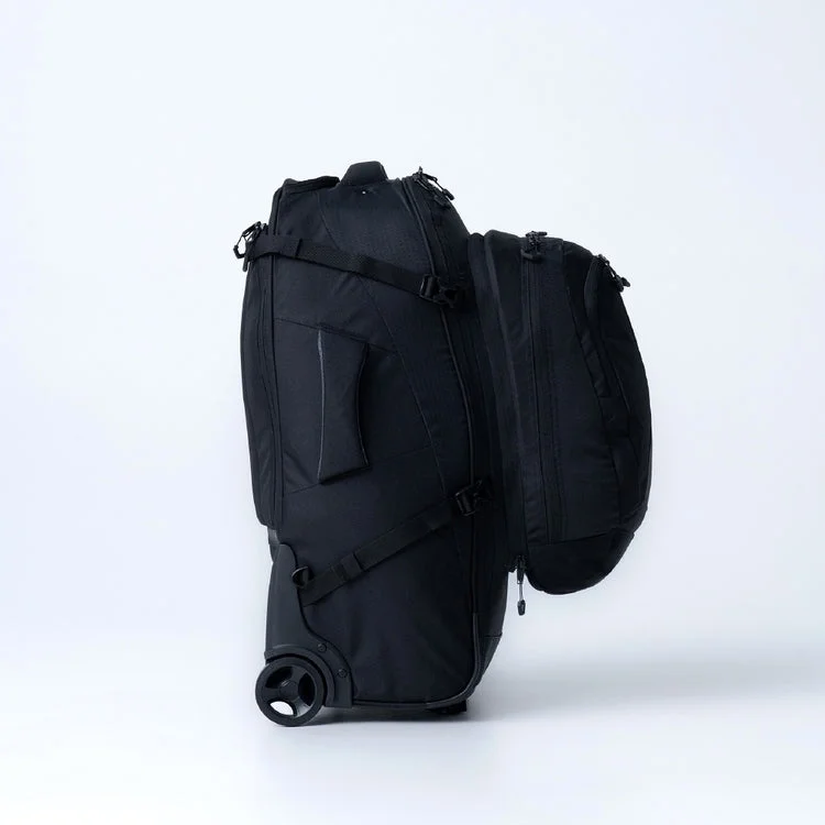 Black Wolf - 65L (+20L) Grand Tour II wheel bag with backpack straps - Black