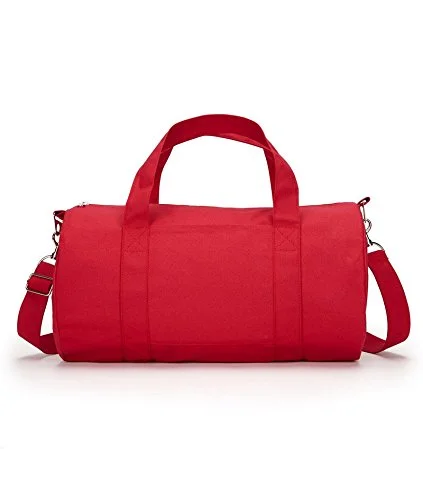 Ultraclub Grant Cotton Canvas Shoulder Straps Duffel Bag, Red, One