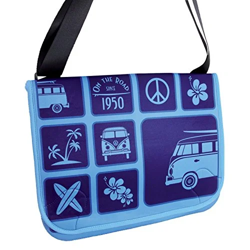 Vw Collection By Brisa Vw Bus Neoprene Messenger Bag - Blue