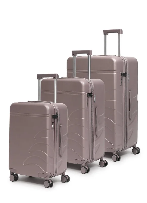 Flowe Combo | Brown | Set of 3 Hard Luggage