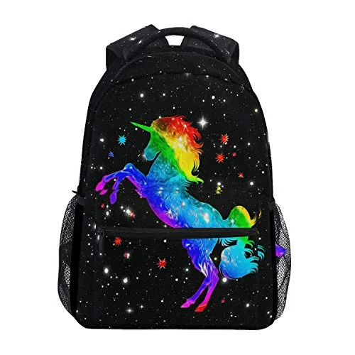 Unicorn Student Backpack for Teen Boys Girls Magic Rainbow Galaxy School Bag Bookbag Travel Laptop Daypack Book bag Shoulder Bag for Kids Elementary