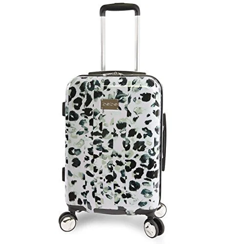 Bebe Women'S Abigail 21" Hardside Carry-On Spinner Luggage, Winter Leopard