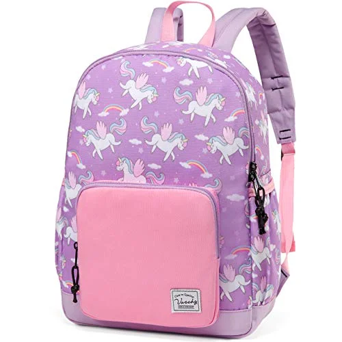 Backpack for Little Girls,VASCHY Cute Lightweight Water Resistant Preschool Backpack for Kindergarten Bookbag Unicorn