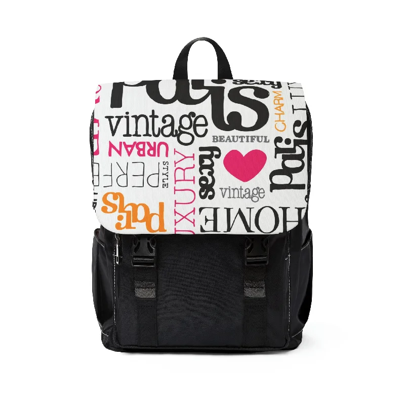 Luggage Factory - LF Unisex Casual Shoulder Backpack - Paris Vintage