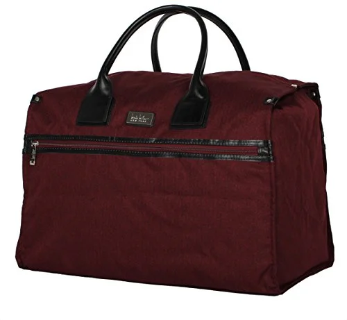 Nicole Miller New York Rosalie Collection Weekender Carry On Box Bag (Burgundy)