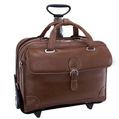 Siamod Carugetto Wheeled 17" Laptop Bag - Cognac