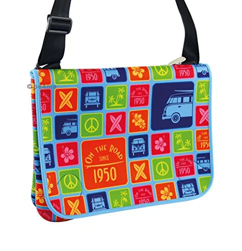 Vw Collection By Brisa Vw Bus Neoprene Messenger Bag - Multicolor