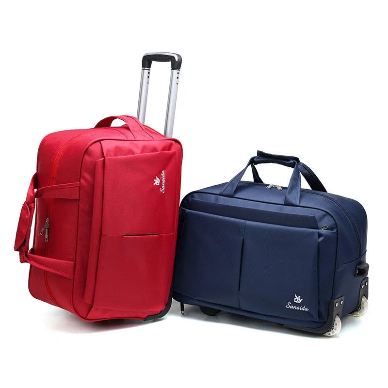 Trolley Travel Bag Hand Luggage Rolling Duffle Bags Waterproof Oxford Suitcase Wheels Carry On