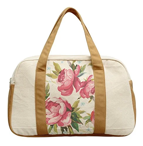 Women'S Peony Abstract Pattern-6 Printed Canvas Duffel Travel Bags Was_19