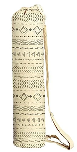 Black And White Tribal Printed Canvas Yoga Mat Bags Carriers Was_41