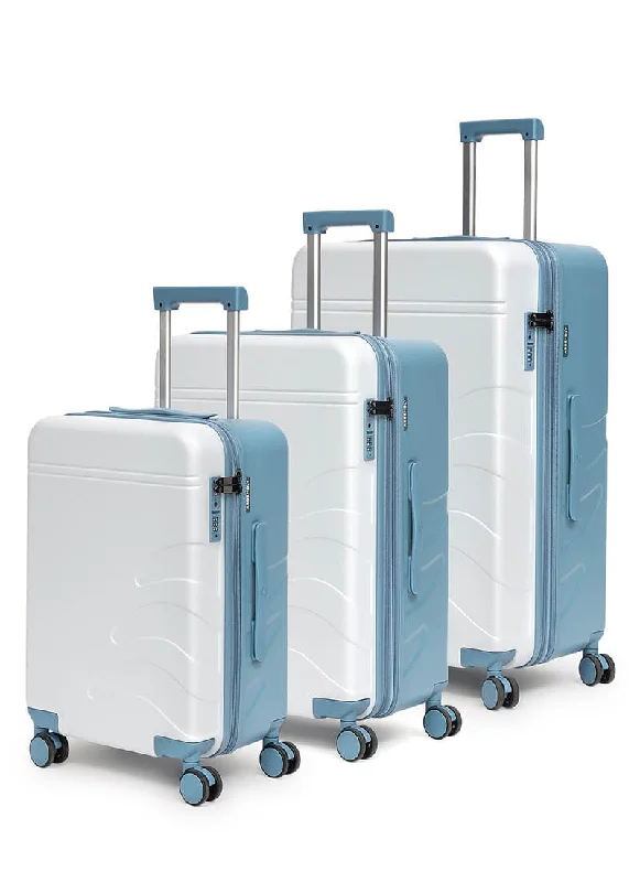 Flowe Combo | Blue | Set of 3 Hard Luggage