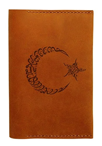 Moon And Start Symbol Handmade Genuine Leather Passport Holder Case Hlt_01