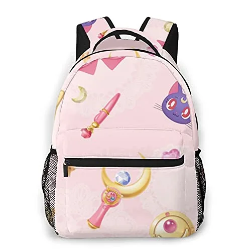 KAMIZE Sai_lor Moon Backpacks, Printed Travel Leisure Laptop Bags Lightweight Waterproof College School Bags