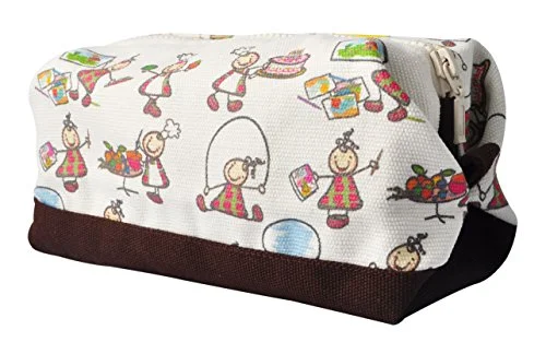 Vietsbay'S Women Kids Worldprint 1 Canvas Toiletry Bag Makeup Cosmetic Pouch